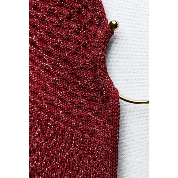 Zara BUCKLED CUT OUT KNIT DRESS - Picture 8 of 16